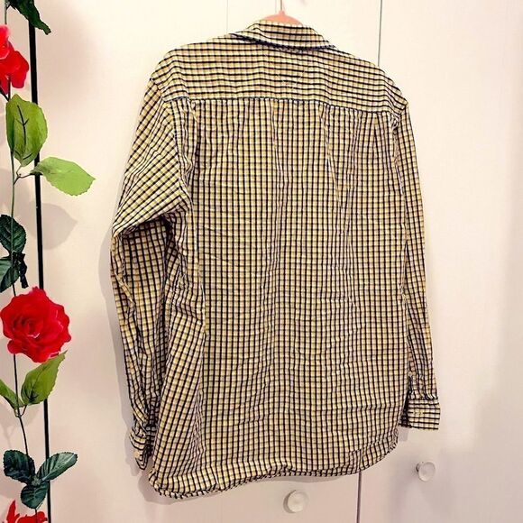 🌷 Tommy Hillfiger🌷Yellow & Navy Blue Plaid Button Down Shirt - Picture 4 of 7